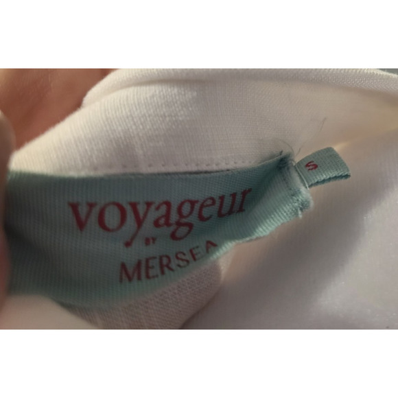 Voyageur by Mersea Womens White Linen Button Up Blouse Top Small - Picture 4 of 4